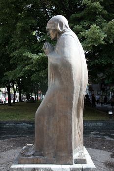 Mother Teresa monument in Skopje, Macedonia.