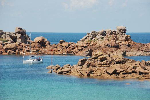  Cotes-d'Armor, Ploumanach rocks on the Pink Granite Coast in Perros-Guirec.