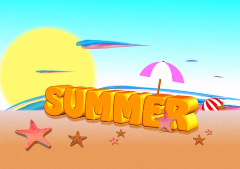 3d Word summer