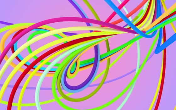 Moving colorful lines of abstract background, colorful background, 3d rendering