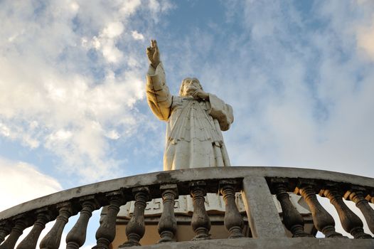 Jesus statue on sun slight trays in San Juan Del Sur