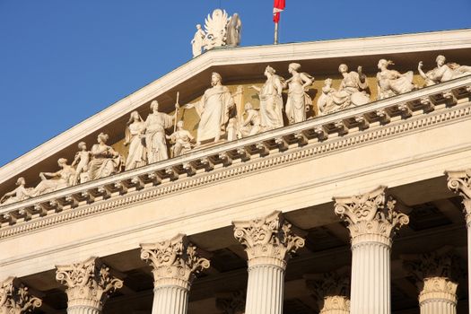 The Austrian Parliament in Vienna, Austria