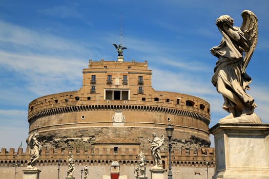 details of Castel Sant' Angelo in Rome, Italy 