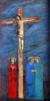 12th Stations of the Cross, Jesus dies on the cross, the Catholic Church of the Birth of the Virgin Mary in Prcanj, Montenegro