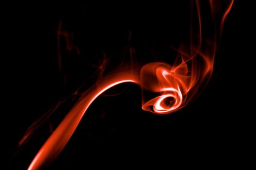 Fancy Abstract Red Smoke Figure on Black background