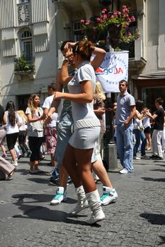 Public lesson of dance within manifestation Belgradization of Belgrade held on June 26, 2011 in Belgrade,Serbia