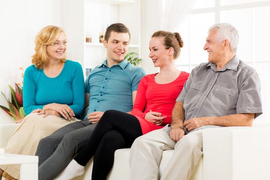 Happy family enjoying at home