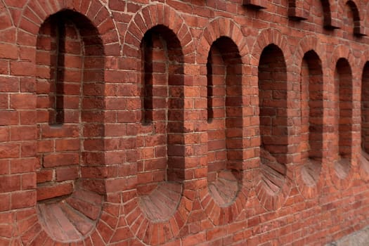 red brick fortress wall background close to
