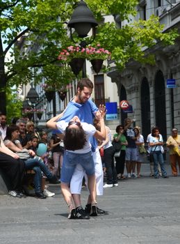 Public lesson of dance within manifestation Belgradization of Belgrade held on June 26, 2011 in Belgrade,Serbia