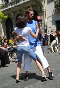 Public lesson of dance within manifestation Belgradization of Belgrade held on June 26, 2011 in Belgrade,Serbia