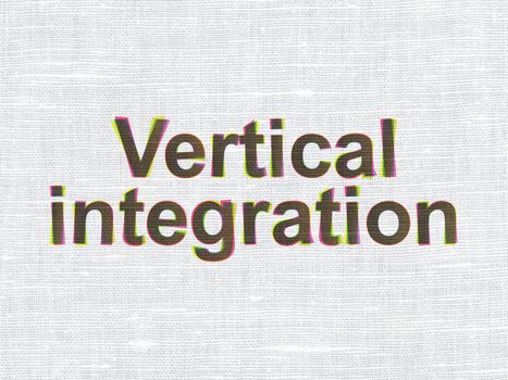 Finance concept: CMYK Vertical Integration on linen fabric texture background