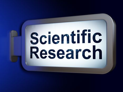 Science concept: Scientific Research on advertising billboard background, 3D rendering