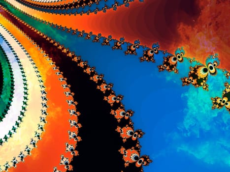 Digital computer graphic - abstraction fractal background in a bright colors for design.