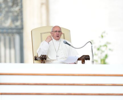 VATICAN: Pope Francis delivers a speech during his weekly general audience at St Peter's square on March 30, 2016, at the Vatican.