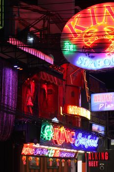 PATTAYA, THAILAND - DECEMBER 13: Nightlife on walking street on December 13, 2013 in Pattaya.