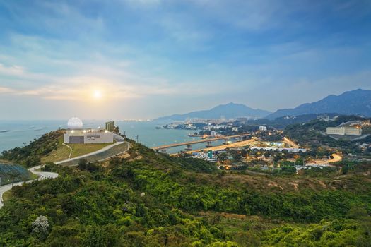 Hong Kong observatory at Tai Lam , sunset