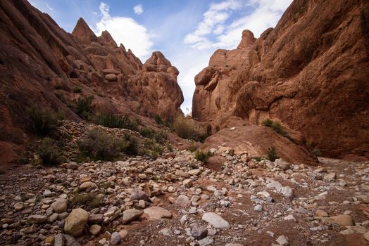 Travel destination and moroccan landmark - Dades Canyon, Atlas Mountains, Morocco