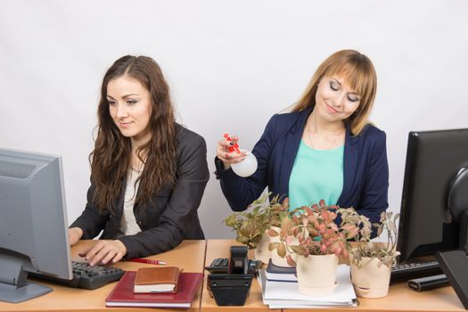 Two office employee, one of which Florist amateur