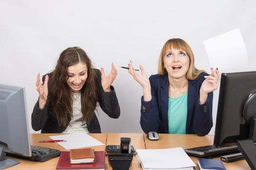 Two employee in the office and express rabost relief