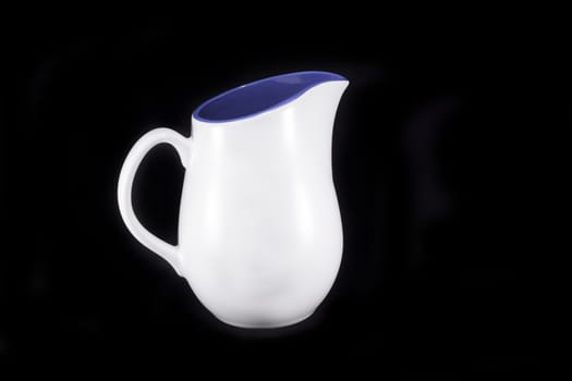 White and blue water jug