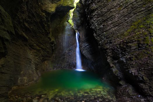 Kozjak waterfall in the National Park of Triglav, Julian Alps, Slovenia, Europe.
