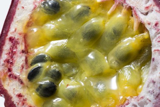 Passion Fruit Seeds Close Up.