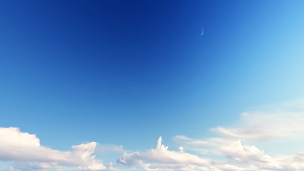 Cloudy blue sky abstract background, blue sky background with tiny clouds, 3d rendering

