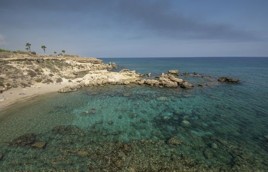 Sea caves near Cape Greko. Mediterranean Sea,Cyprus
