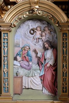 Death of Saint Joseph, altar in the Basilica of the Sacred Heart of Jesus in Zagreb, Croatia