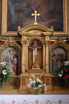 Altar in the Basilica of the Sacred Heart of Jesus in Zagreb, Croatia