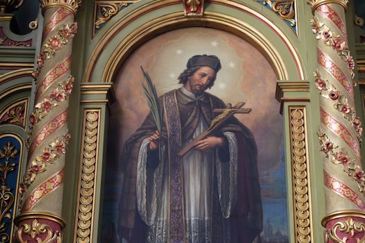 Saint John of Nepomuk, the altar in the Basilica of the Sacred Heart of Jesus in Zagreb, Croatia