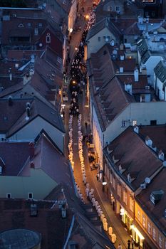 Procession through the streets of the city for a day Our Lady of the Kamenita vrata, patroness of Zagreb, led by Cardinal George Pell and Cardinal Josip Bozanic.