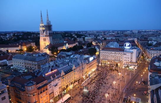 Procession through the streets of the city for a day Our Lady of the Kamenita vrata, patroness of Zagreb, led by Cardinal George Pell and Cardinal Josip Bozanic.