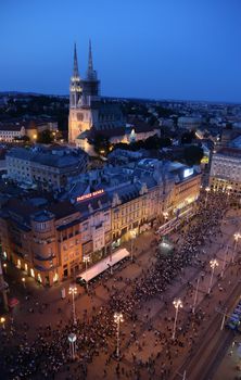 Procession through the streets of the city for a day Our Lady of the Kamenita vrata, patroness of Zagreb, led by Cardinal George Pell and Cardinal Josip Bozanic.