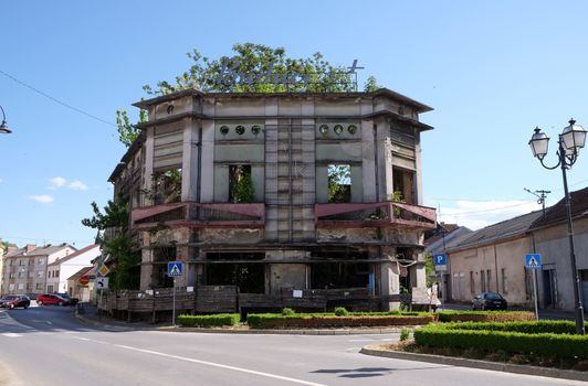 Destroyed house as war aftermath. The Croatian War of Independence was fought from 1991 to 1995 in Pakrac, Croatia