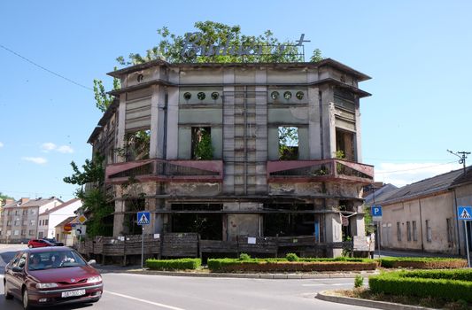 Destroyed house as war aftermath. The Croatian War of Independence was fought from 1991 to 1995 in Pakrac, Croatia