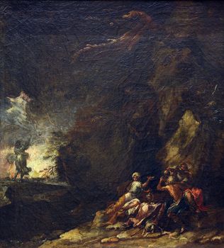 Salvatore Rosa: Lot with his wife and daughters, Old Masters Collection, Croatian Academy of Sciences in Zagreb, Croatia
