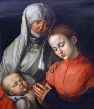 Copies of Albrecht Durer: Madonna and Child with St. Ann, Old Masters Collection, Croatian Academy of Sciences in Zagreb, Croatia