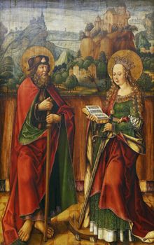 Jacob Cornelisz van Oostsanen: St. James Elder and Catherine of Alexandria, Old Masters Collection, Croatian Academy of Sciences in Zagreb, Croatia