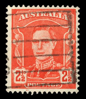 Stamp printed in Australia shows portrait of King George VI, without inscription, from the series "King George VI", circa 1942
