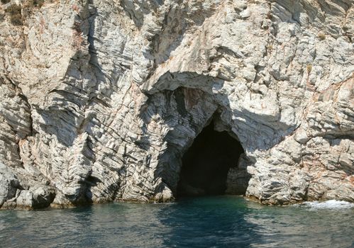 Cave in a sea cliff near Marmaris, Turkey