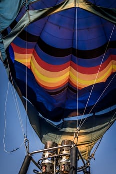 A shot of a colorful hot air balloon