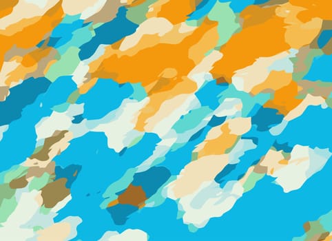 blue orange and brown dirty painting abstract background