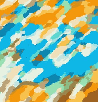 orange blue and brown dirty painting abstract background
