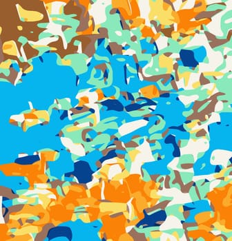 blue brown orange and green dirty painting abstract background