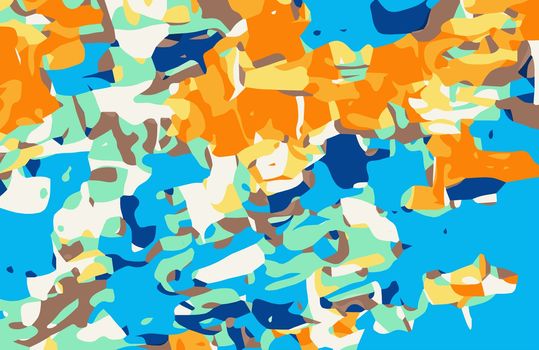brown orange blue and dark blue dirty painting abstract background