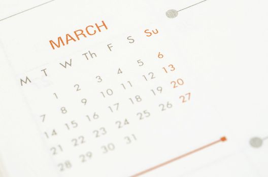 Wall Calendar March 2016.