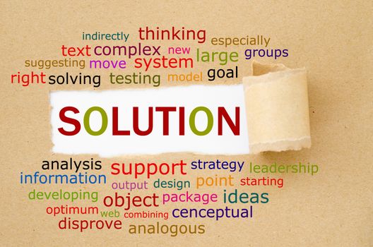 Wording Of Solution And Its Related Words. Business concept.