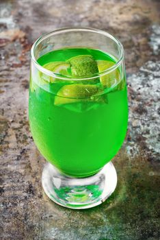 glass of sweet milk and honey drinks with kiwi