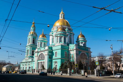 Moscow, Russia, March, 30, 2016. Cathedral of the Epiphany, Yelokhovo, Moscow